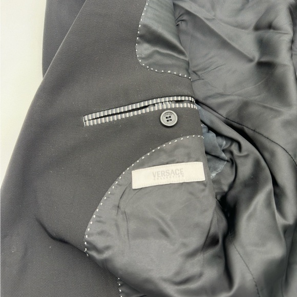Versace Suit Jacket Size 50R IT 40 US Mens BLK Classic Dress Blazer 2 Button - Picture 8 of 16